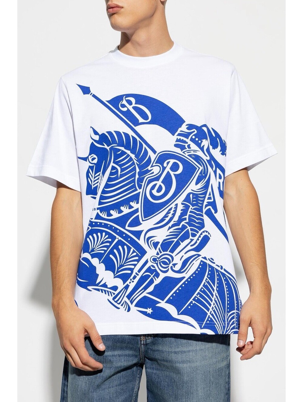Burberry Men’s Equestrian Knight Crewneck Cotton T-Shirt